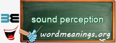 WordMeaning blackboard for sound perception